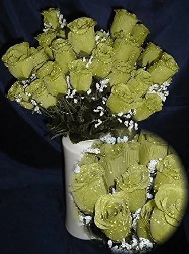 Vista 2 de 84 Flores w/gotas de lluvia – Boda flores de rosa de seda – novia/Floral – Sage