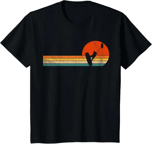 Vista 27 de Camiseta retro de kitesurf de kitesurf de kiteboarder vintage, Negro, S