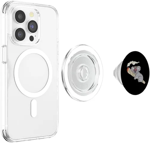 Vista 4 de Koala Smoking Weed Cannabis Marihuana Stoner Don't Care Bear PopSockets MagSafe PopGrip para iPhone
