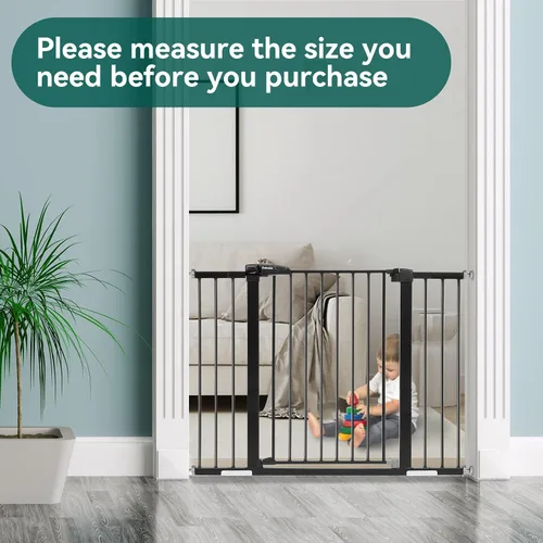 Vista 3 de BABELIO Extensor de puerta de metal para bebé/perro, extensión de puerta negra para mascotas de 2.75 pulgadas, accesorios extra anchos para puertas