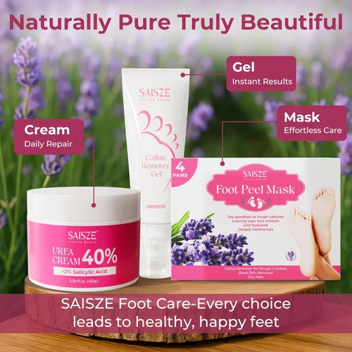 Vista 5 de Crema de urea 40 por ciento para pies de máxima fuerza, crema de pies para talones y pies secos agrietados, hidratante con 40% de urea y 2% de ácido