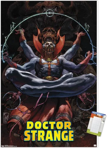 Vista 10 de Trends International Marvel Comics Doctor Strange - Póster de pared meditando, 14.725 x 22.375 pulgadas, versión enmarcada de madera de granero