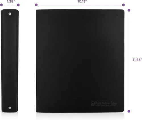 Vista 4 de Carpeta económica de 3 anillos redondos de 1 pulgada, con capacidad para 175 hojas, flexible, ligera, paquete de 4, apertura lateral, color negro