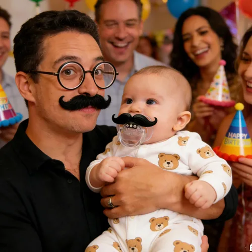 Vista 8 de YAPROMO Chupetes divertidos para bebés, 2 chupetes de bigote para bebés de 0 a 18 meses, divertidos chupetes para recién nacidos, para bebés, niños