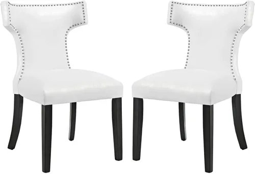Vista 6 de Modway EEI-3922-BLK - Silla de comedor de vinilo curva, color negro