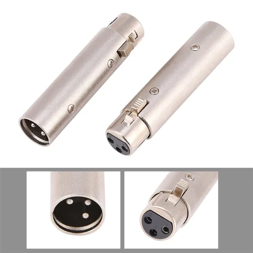 Vista 4 de Adaptador XLR de 3 pines, adaptador XLR macho a hembra, conector adaptador de extensión de micrófono