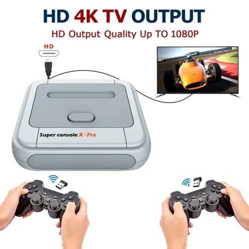 Vista 4 de Kinhank Super Console X PRO - Consola de juegos retro con más de 117,000 juegos, TV y sistema de juegos, consola de juegos para TV 4K HD, consola