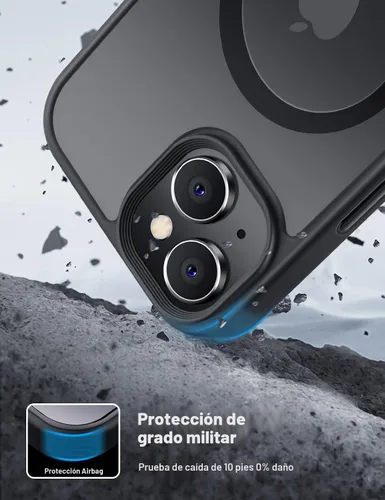 Vista 4 de Tigowos Funda magnética para iPhone 15, resistente a las caídas, sensación de piel mate, a prueba de golpes, ajuste delgado para iPhone 15, negro