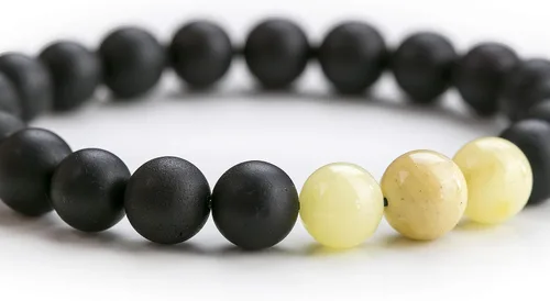 Vista 2 de Amber Bead Stretch Bracelet - Certified Handmade Natural Baltic Dark Cherry Charm Bangle Unisex Adult in a Gift Box