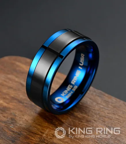 Vista 2 de King Ring Anillos giratorios ultra pulidos de 0.315 in Anillos de acero inoxidable planos brillantes de alta calidad para hombres y mujeres