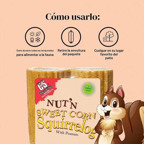 Vista 6 de C&S Nut'n Sweet Corn Squirrelog, recarga de paquete individual