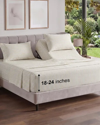 Vista 292 de Extra Deep Twin XL Sheet Set - 3 Piece College Dorm Room - White 01-Blanco