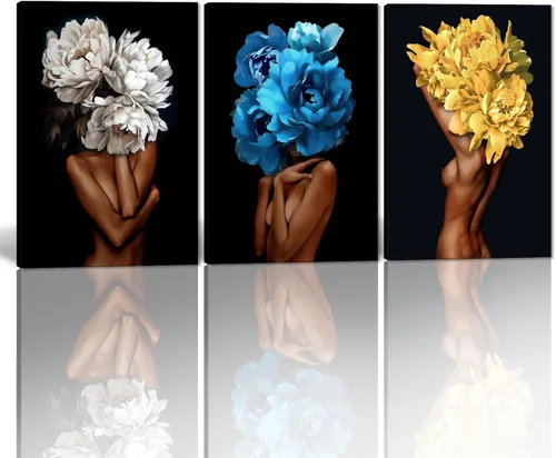 Vista 78 de MAMAGO Lienzo decorativo para pared, pintura de belleza dorada y negra, fotos de mujeres africanas, hermosos pósteres de mujer negra, impresiones
