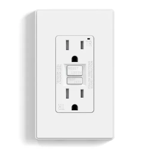 Vista 21 de ELEGRP Toma GFCI de 15 amperios, toma eléctrica GFI de autoprueba con diseño más delgado, receptáculo GFCI resistente a manipulaciones TR