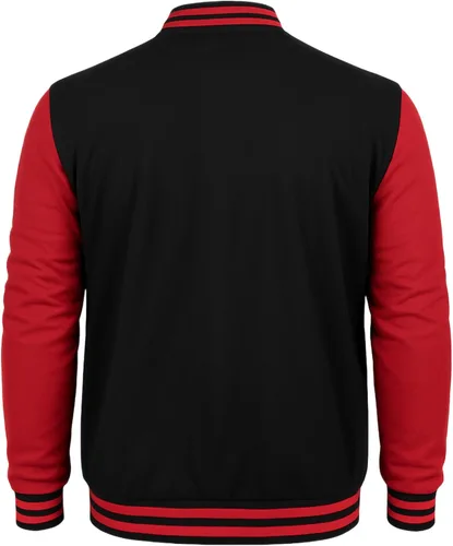 Vista 4 de Decrum Chaqueta de letras negra y amarilla para hombre, chaqueta de bombardero universitaria de béisbol de secundaria para hombre, chamarra Varsity