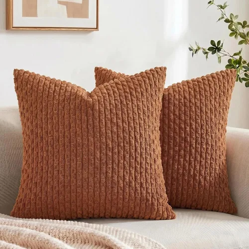 Vista 13 de Fancy Homi - Juego de 2 fundas de almohada decorativas de color rosa polvoriento de 30.5 x 30.5 cm con pompones para sofá cama, decoración moderna