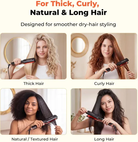 Vista 13 de HITTIONA Plancha de pelo de cerámica de 1.75 pulgadas de ancho para cabello