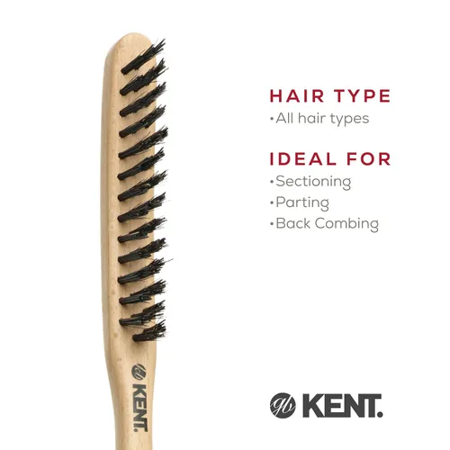 Vista 6 de Kent PF15 - Cepillo de pelo de cerdas de jabalí con control de bordes y cepillos de pelo de nailon para mujeres, control de volumen, cepillo