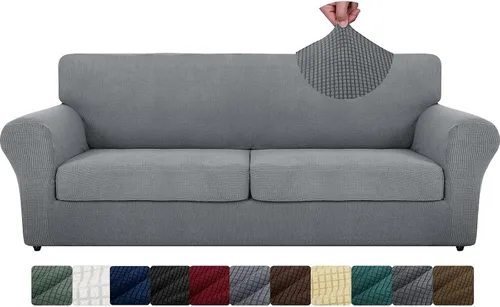 Vista 84 de MAXIJIN 2 piezas de fundas para silla con brazos, funda para silla de sofá para sala de estar, funda elástica para perros para una silla con 1 cojín