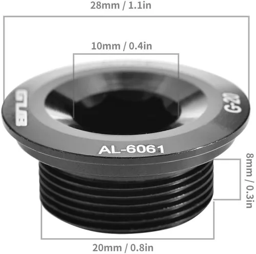 Vista 3 de Tbest Tornillos de rueda de cadena con manivela de bicicleta de aleación de aluminio GUB