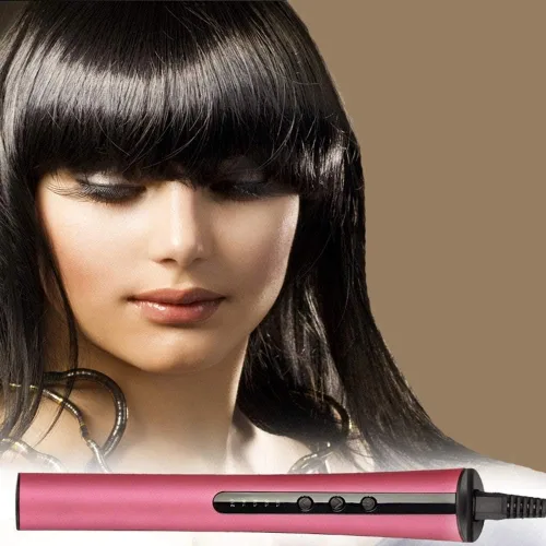 Vista 2 de Plancha de pelo – Platos de titanio profesional con temperatura ajustable adecuada para todos los tipos de cabello hace que el cabello sea brillante