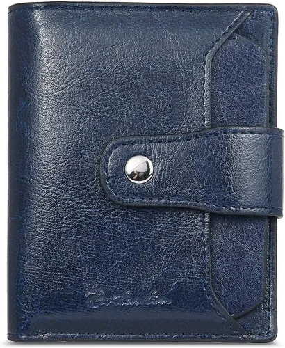Vista 22 de BOSTANTEN Cartera de piel para mujer, con bloqueo RFID, pequeña, plegable, con bolsillo con cremallera, tarjetero, con ventana de identificación