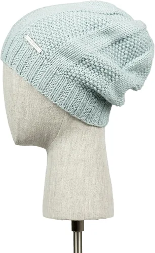 Vista 2 de LUNA & TERRA -PADUA Gorro de punto hecho a mano 100% BABY ALPACA (Glacier Ice), Hielo glaciar
