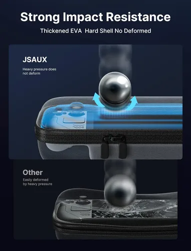 Vista 6 de JSAUX BG0102 - Funda de transporte compatible con Steam DeckSteam Deck OLED, funda protectora de transporte rígida con almacenamiento de cargador