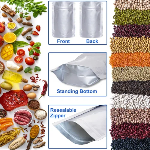 Vista 3 de 50 bolsas de Mylar de 1 galón, bolsas de Mylar de 10 x 14 pulgadas con absorbentes de oxígeno (50 x 500 cc) para almacenamiento de alimentos, bolsa