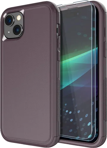 Vista 29 de Diverbox Funda para iPhone 15 [a prueba de golpes] [a prueba de caídas] [protector de pantalla de vidrio templado], funda de protección resistente