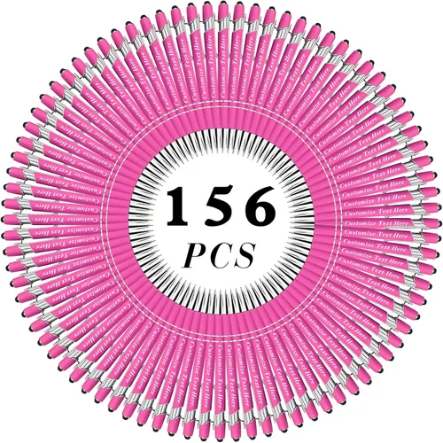 Vista 130 de Bolígrafos personalizados a granel con punta de lápiz capacitivo, 12 bolígrafos personalizados con logotipo de mensaje con nombre, bolígrafos