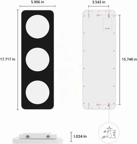 Vista 4 de BBMI Semáforo de control remoto, lámpara de pared LED roja amarilla verde, lámpara de tráfico de estilo de aluminio, DC9-12V (con enchufe).