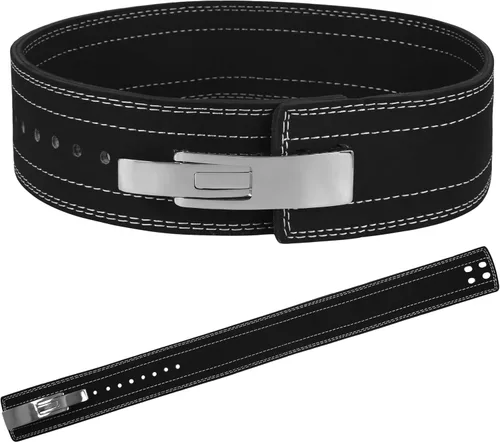 Vista 7 de Cinturón de Levantamiento de Pesas con Palanca para Hombres y Mujeres de 10mm IPF de Cuero Grueso, Ideal para Cinturones de Gimnasio, Entrenamiento