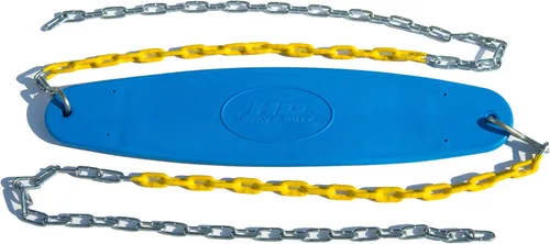Vista 2 de Swing-N-Slide WS 4771 - Juego de asiento de columpio de alta resistencia para exteriores con cadenas revestidas y eslabones rápidos, color azul