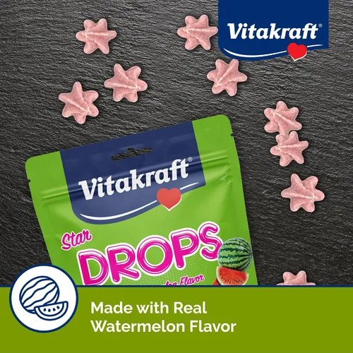 Vista 4 de Vitakraft Drops - Conejo de cobayas, hámster con sabor a sandía, bolsa de 4.4 onzas, deliciosas gotas enriquecidas con yogur con sabor afrutado