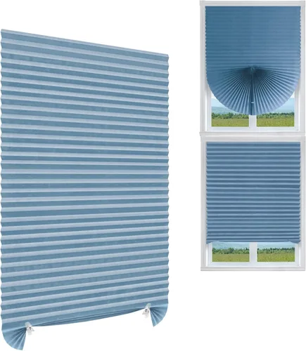 Vista 11 de MALOKI Persianas plisadas para ventana, persianas temporales sin cordones, filtrantes de luz, plisadas, de papel, para oscurecer la habitación