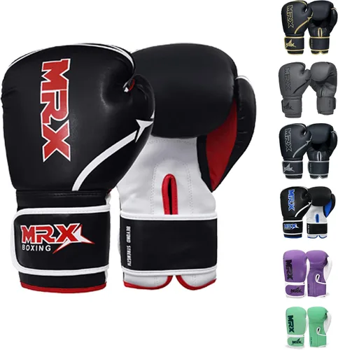 Vista 11 de MRX Guantes de boxeo para entrenamiento de combate, entrenamiento de combate, entrenamiento de combate, entrenamiento de sparring grappling Negro