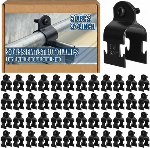 Vista 13 de Landhoow Emt Pipe - Abrazaderas universales de puntal para canal, accesorio de conducto electro galvanizado con perno y tuerca, herramienta