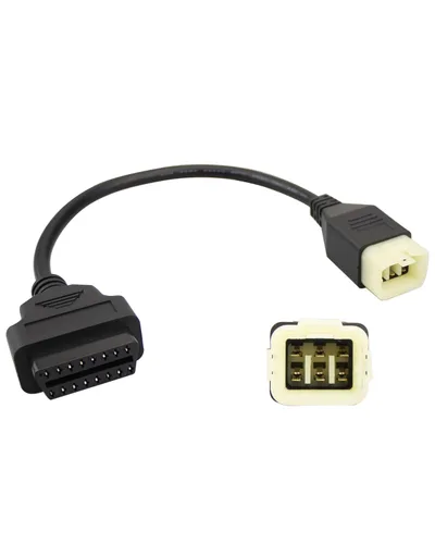 Vista 7 de Cable de diagnóstico OBD2 apto para motocicleta Kawasaki, adaptador OBD2 de 4 pines a 16 pines apto para Z250 Z650 Z1000 ER6N EX650F Ninja400