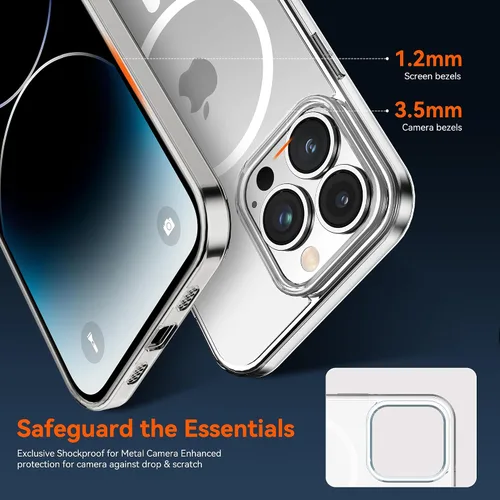 Vista 3 de Dataroad - Funda magnética para iPhone 14 Pro Max, resistente compatible con MagSafe, protección contra caídas de grado militar a prueba de golpes