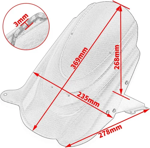 Vista 7 de Guardabarros trasero para motocicleta, protector contra salpicaduras, cubierta de rueda compatible con K-awasaki Versys 650 KLE650 Versys650 KLE 650