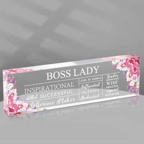 Vista 11 de Regalos de Navidad Pinkunn para Jefa con Citas Inspiradoras para Mujeres, Regalos de Oficina para Mujeres, Decoración de Oficina de Jefa
