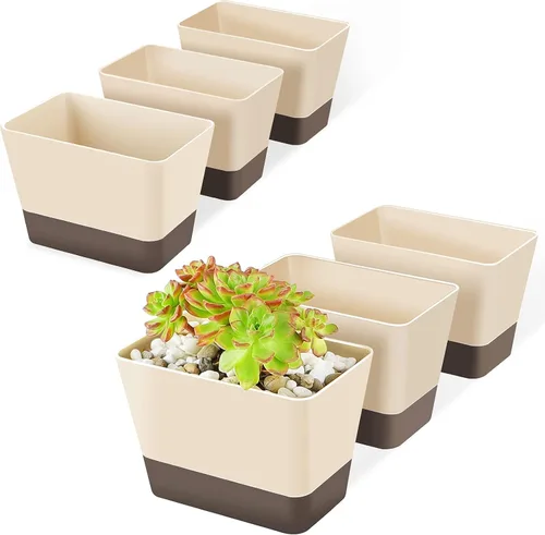 Vista 10 de GREANER Macetero para alféizar de ventana, 1 paquete de 12 x 3.8 pulgadas rectangular de hierbas con bandeja, moderna maceta de plástico