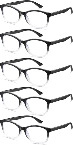 Vista 2 de Gafas de lectura para hombres y mujeres, rectangulares, para lectura de computadora, bisagra de resorte 5 Lector de mezcla