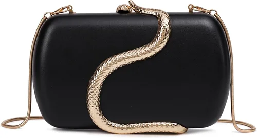 Vista 10 de Bolso de mano de piel sintética desmontable con cadena cruzada, bolso de noche, bolso de mano para mujer, formal, boda, fiesta, baile de graduación