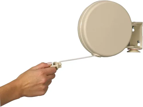 Vista 4 de Household Essentials Tendedero retráctil de una sola línea para colgar la ropa, 40 pies, color blanco
