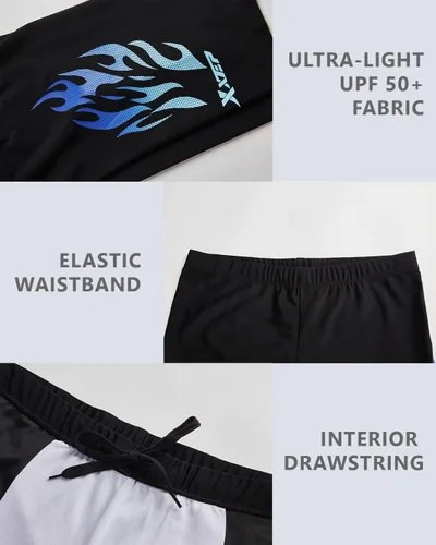 Vista 5 de KANAV Traje de baño deportivo para hombre, traje de baño de compresión, pantalones cortos de natación de resistencia, entrenamiento de carreras