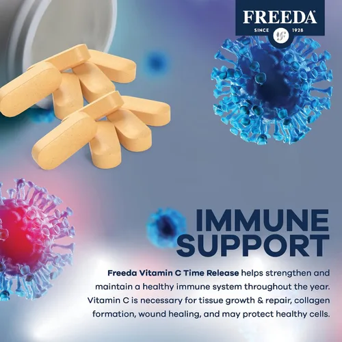 Vista 5 de FREEDA Vitamina C de liberación temporal de 1000 mg, liberación lenta para apoyo inmunológico y antioxidante durante todo el día, suave