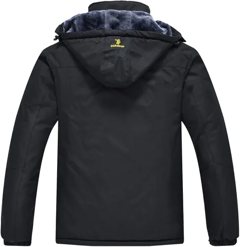 Vista 3 de JINSHI - Chaqueta de esquí para hombre, tejido polar, impermeable, rompevientos