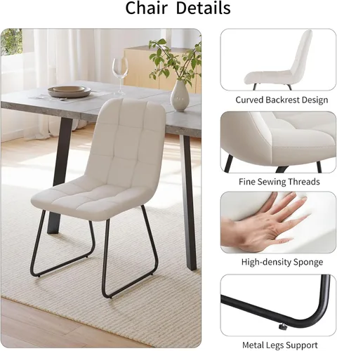 Vista 8 de Zerifevni 47.2"- 62.9" Extendable Dining Table Set of 5 Kitchen Table with 4 Dining Chairs, Modern Gray Wood Grain, Waterproof Scratchproof for